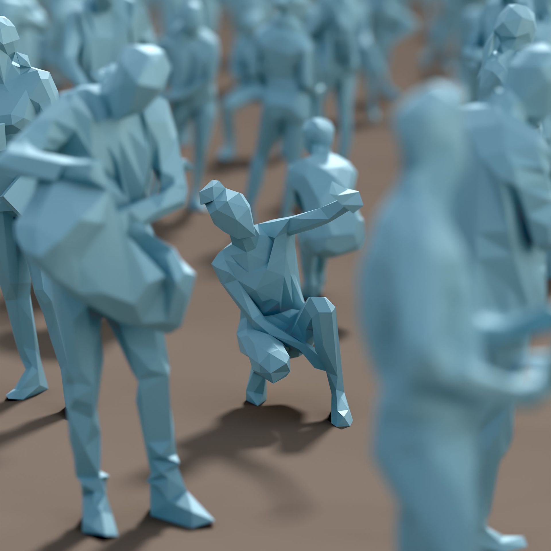 Paper People Low-poly 3D model_3