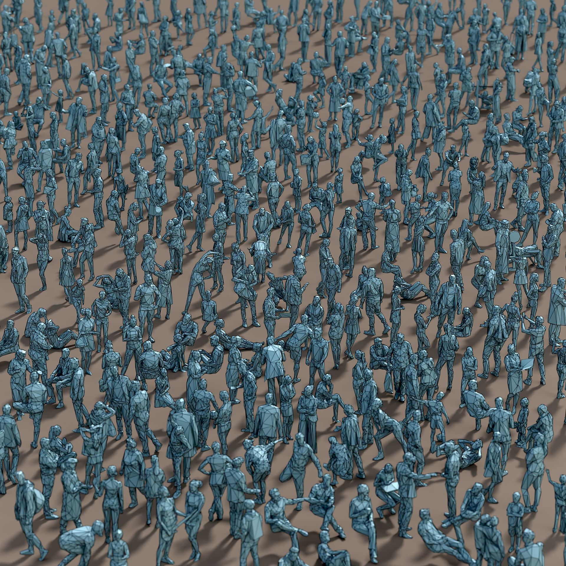 Paper People Low-poly 3D model_28