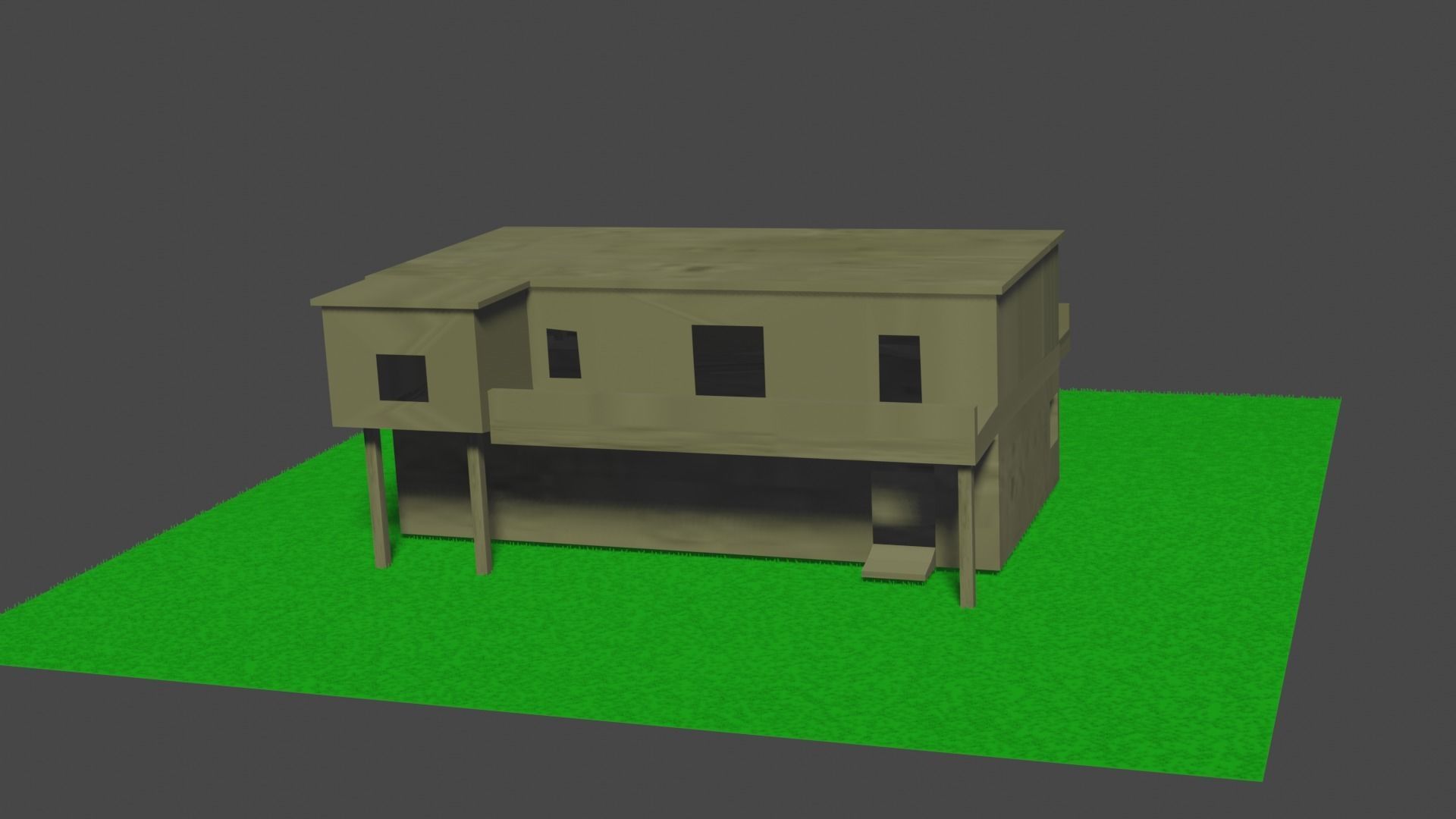 Free Fire Cement House Low-poly 3D model_4