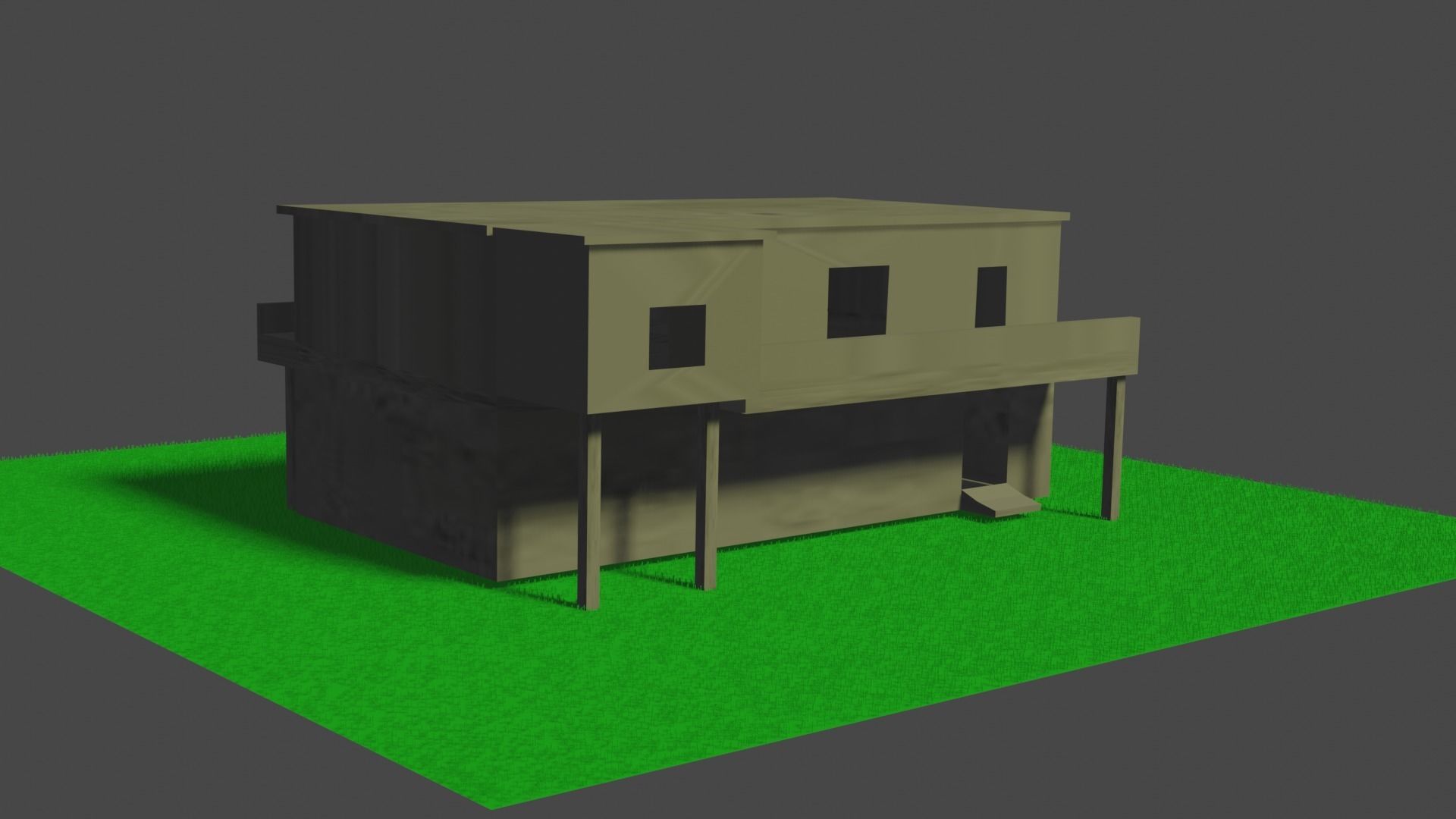 Free Fire Cement House Low-poly 3D model_3