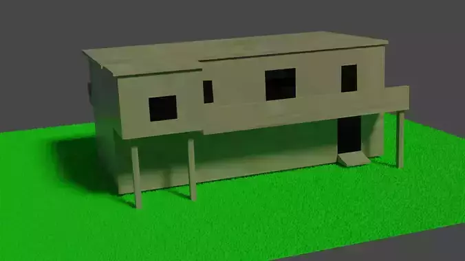 Free Fire Cement House Low-poly 3D model
