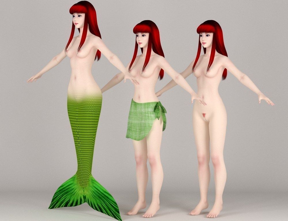  T pose nonrigged model of 10 girls with various outfits 3D model_10