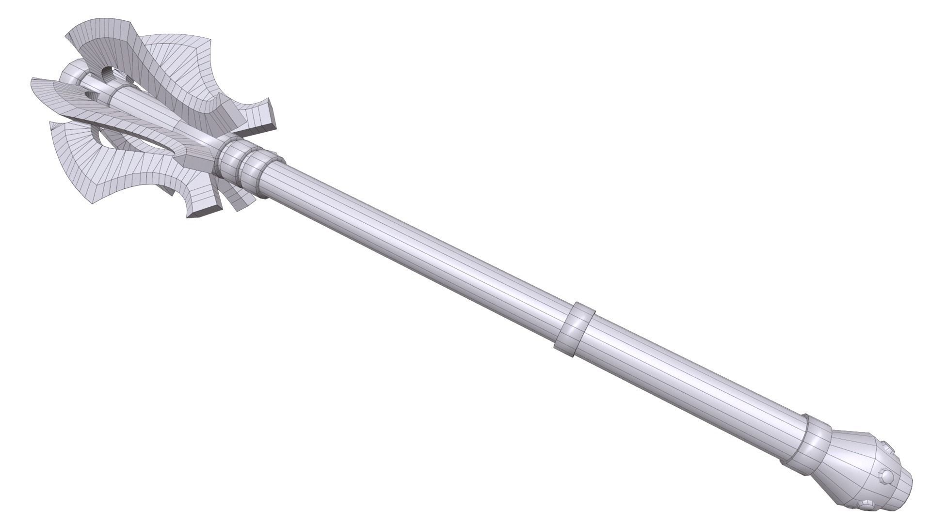 Medieval mace Low-poly 3D model_7