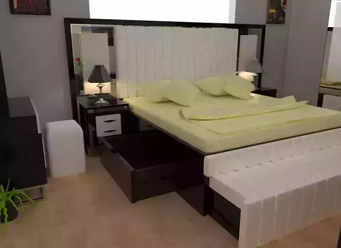 Chic Bridal Furniture Set Modern Elegance in 3D