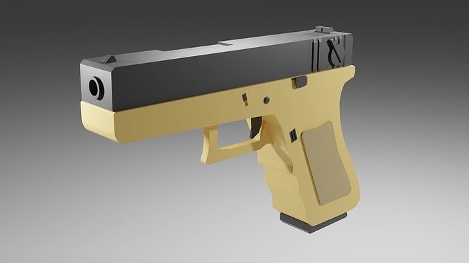 Modular Glock - 18 Low Poly Low-poly 3D model