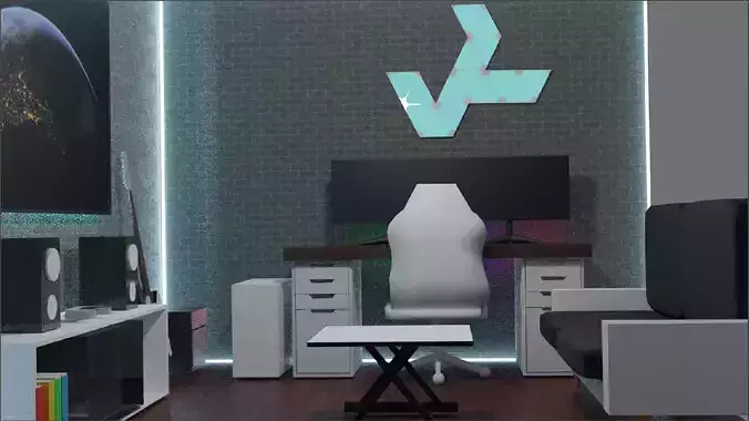 Gaming Room  Low-poly 3D model