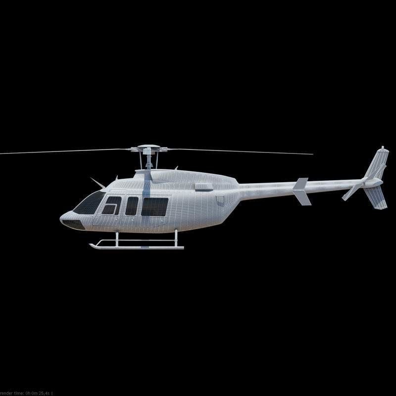 Bell 407 Black 3D model_9