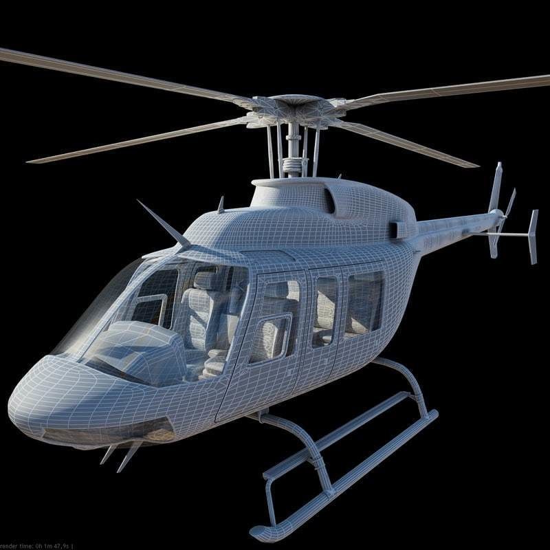 Bell 407 Black 3D model_8