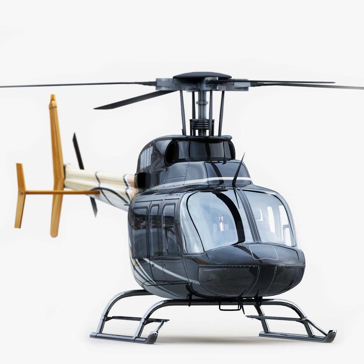 Bell 407 Black 3D model_5