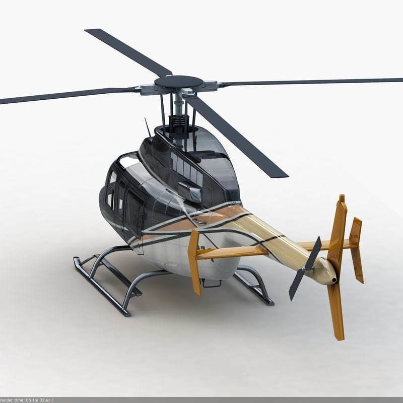Bell 407 Black 3D model_2