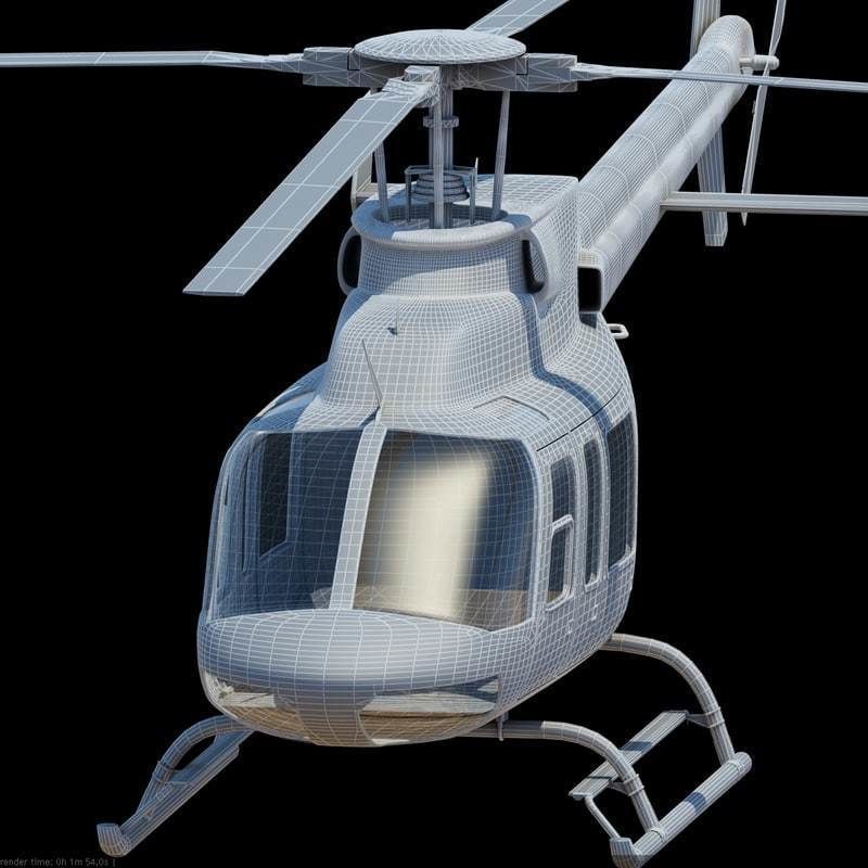 Bell 407 Black 3D model_10