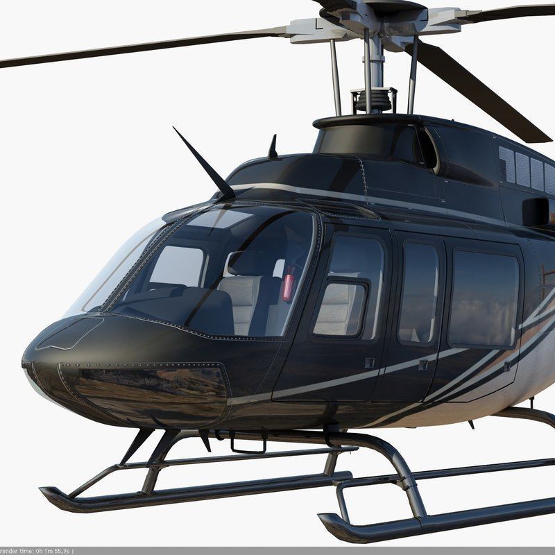 Bell 407 Black 3D model_6