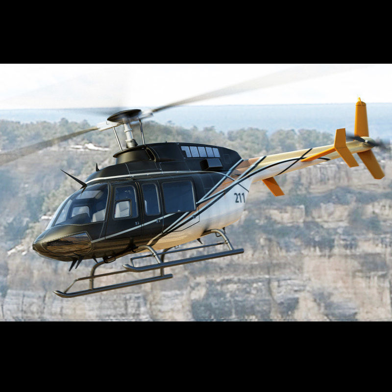 Bell 407 Black 3D model_1