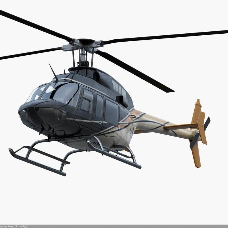 Bell 407 Black 3D model_4