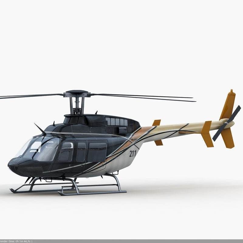 Bell 407 Black 3D model_3