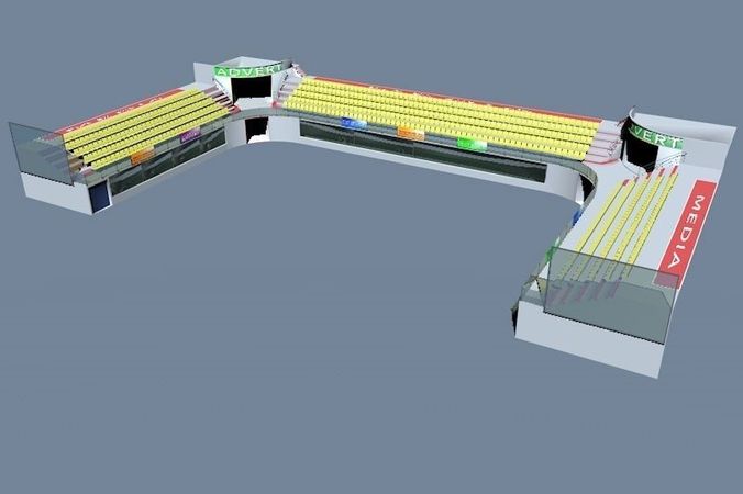 Indoor Sport Complex Spectator and Service Area Low-poly 3D model