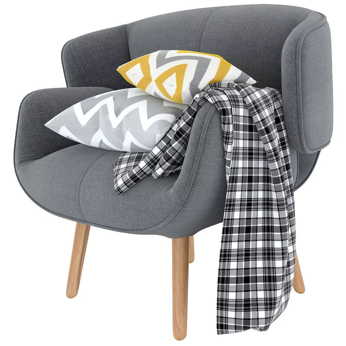 Fusion Armchair 3d model Low-poly 3D model