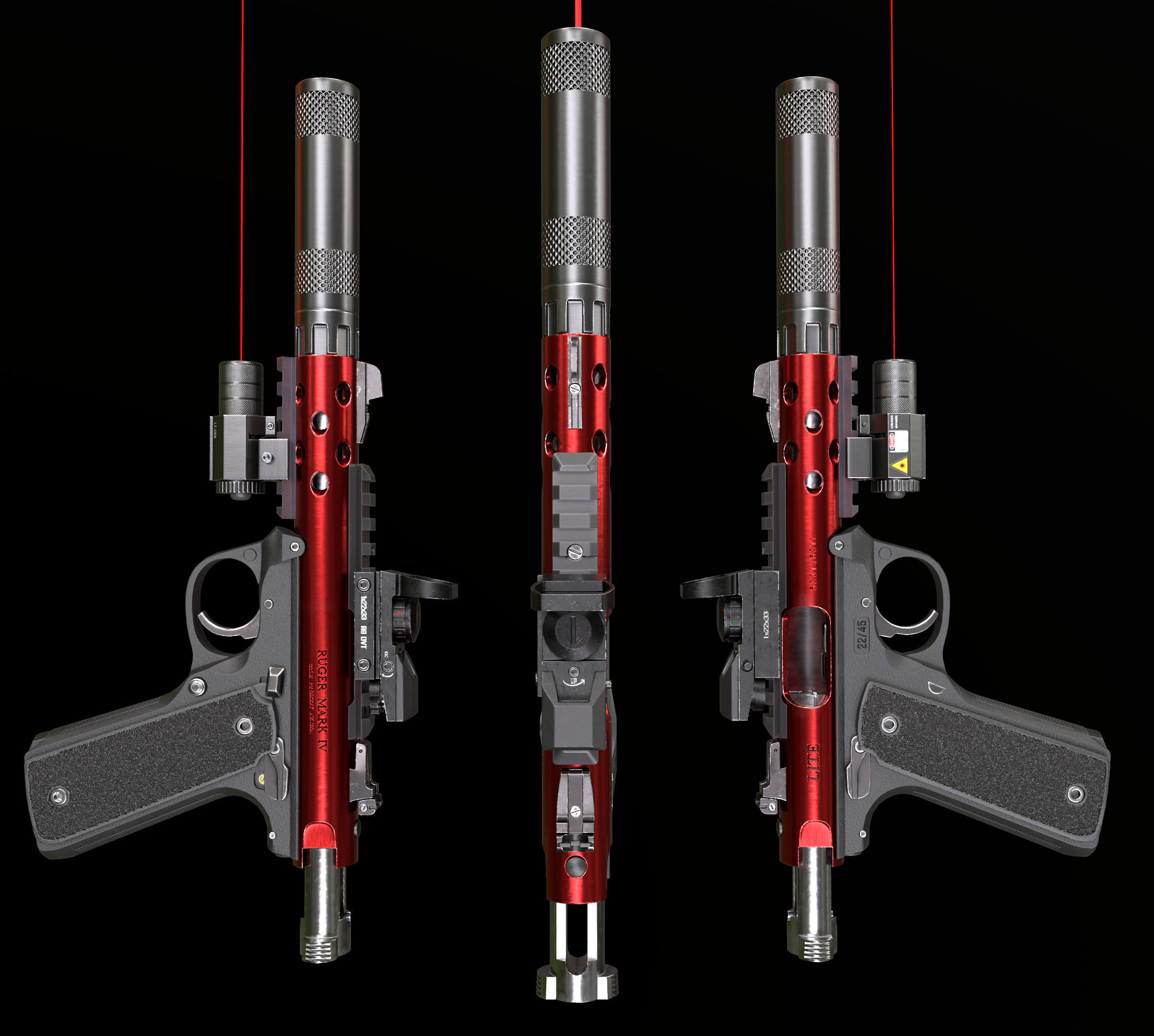 Ruger MK IV - Model and Textures Low-poly 3D model Low-poly 3D model_2