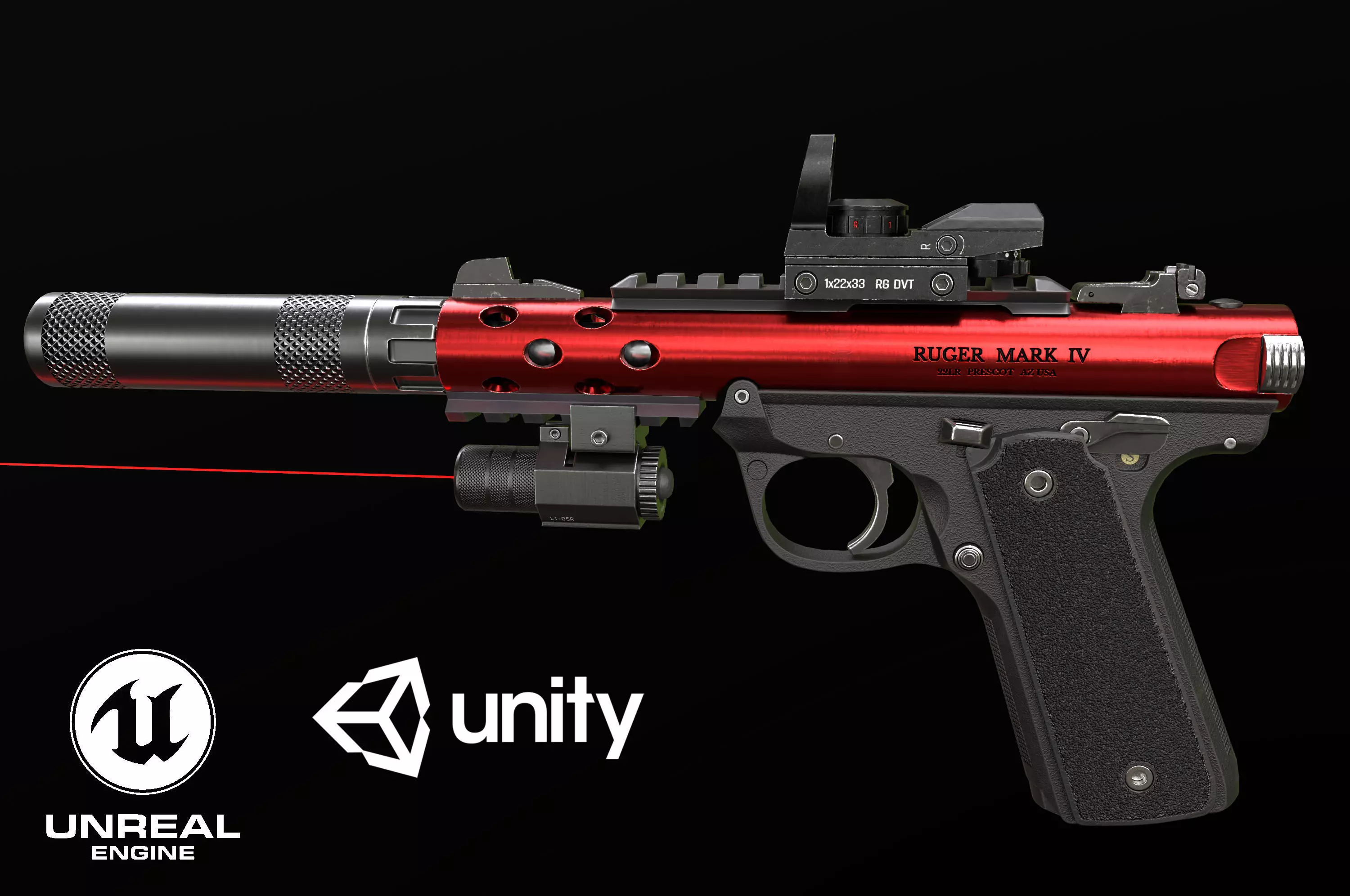 Ruger MK IV - Model and Textures Low-poly 3D model Low-poly 3D model_0