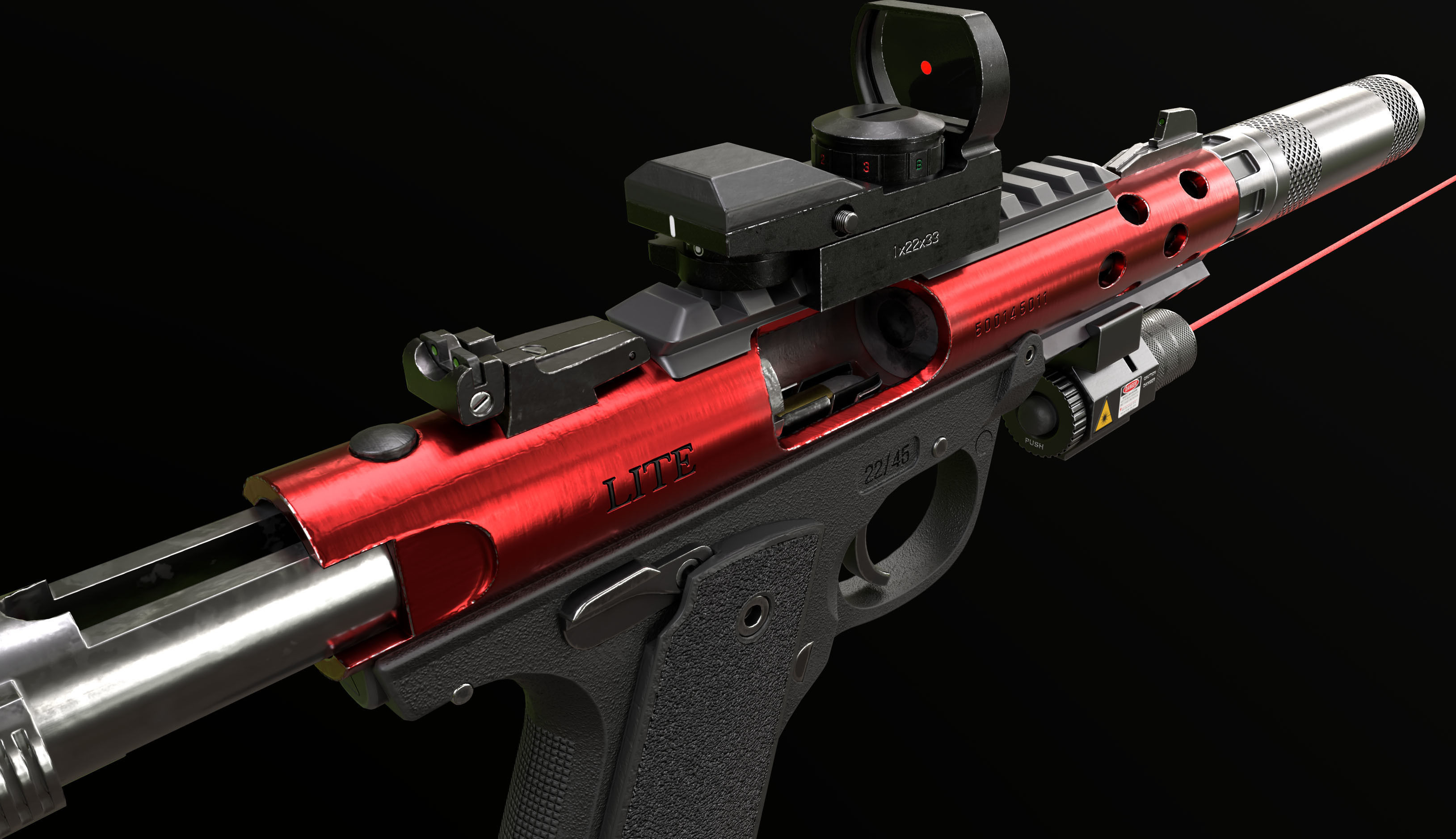 Ruger MK IV - Model and Textures Low-poly 3D model Low-poly 3D model_7