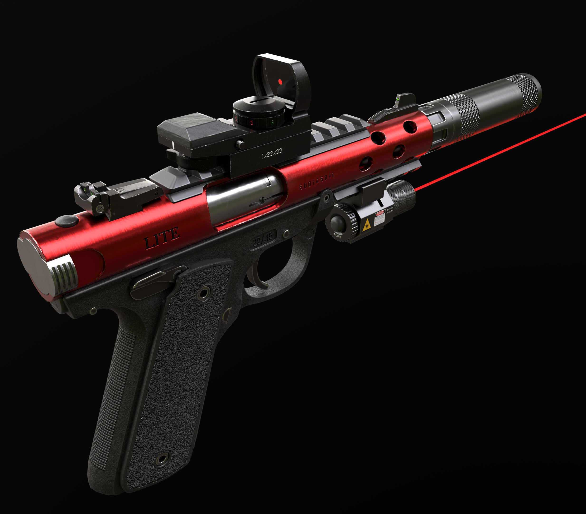 Ruger MK IV - Model and Textures Low-poly 3D model Low-poly 3D model_4