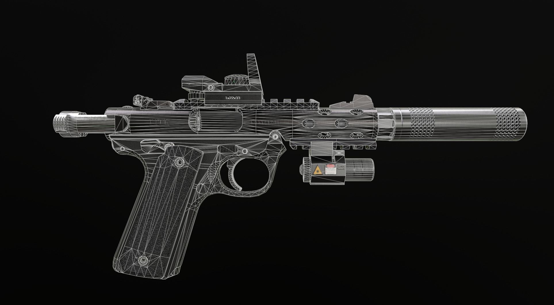 Ruger MK IV - Model and Textures Low-poly 3D model Low-poly 3D model_12