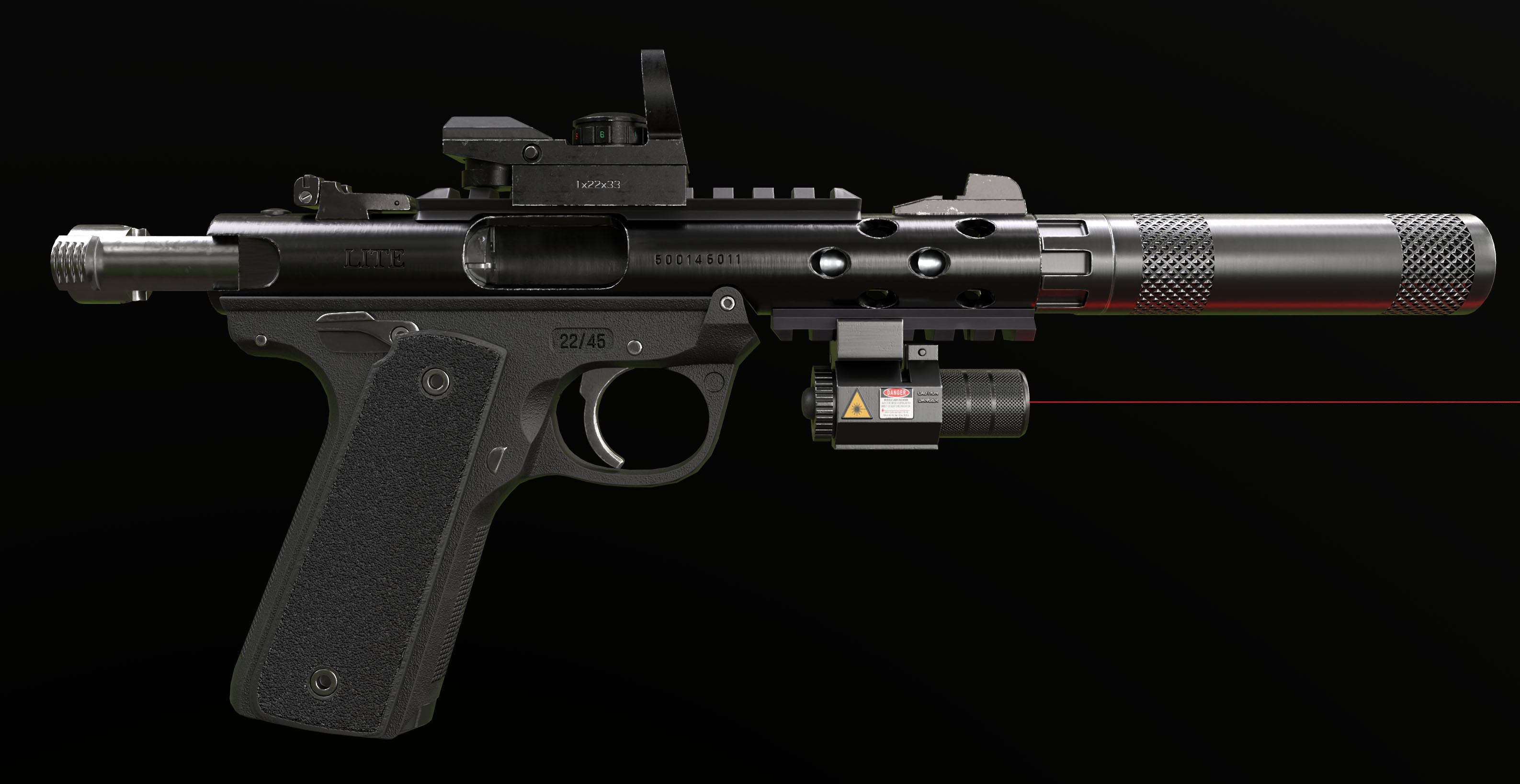 Ruger MK IV - Model and Textures Low-poly 3D model Low-poly 3D model_10