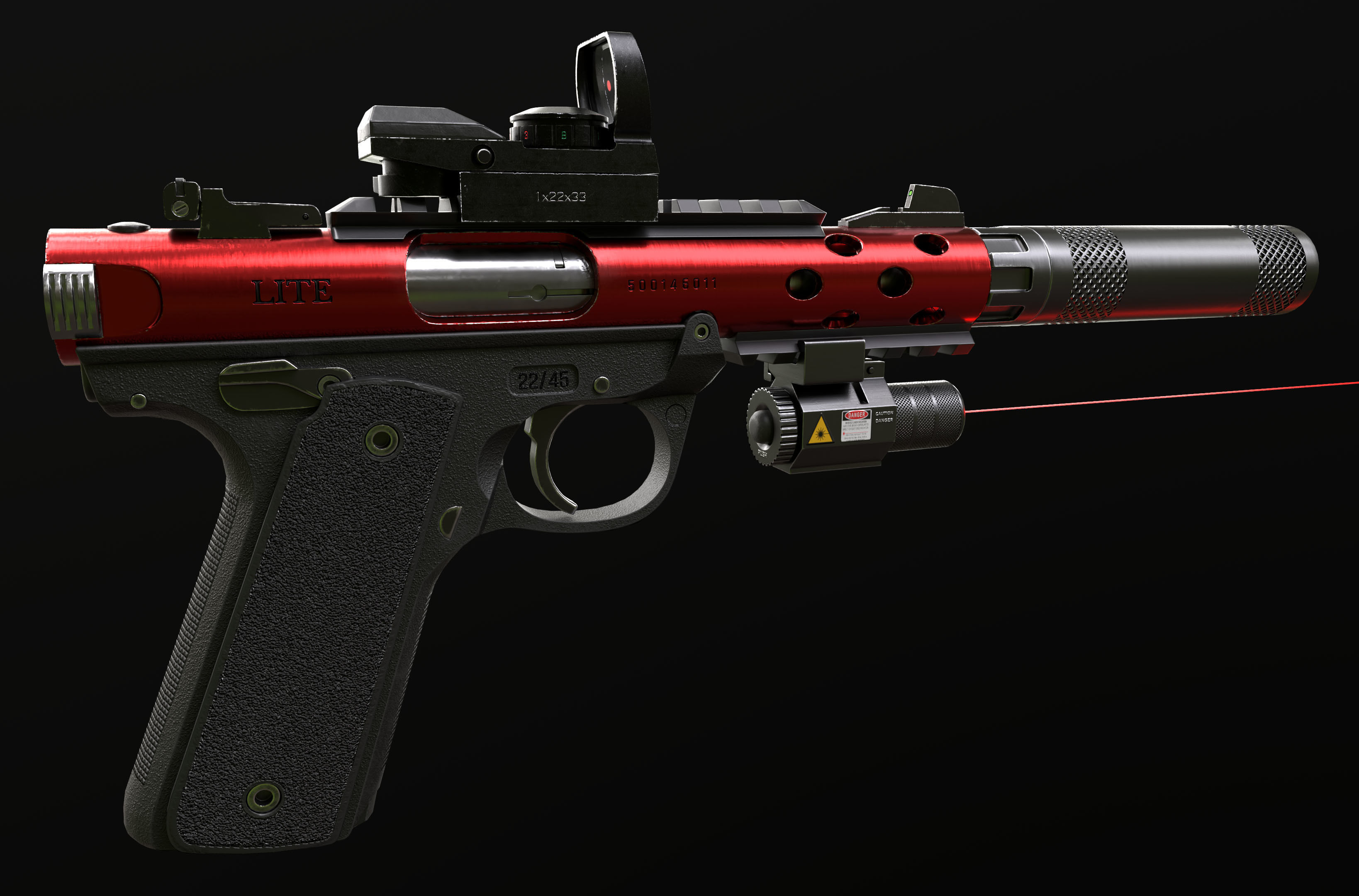 Ruger MK IV - Model and Textures Low-poly 3D model Low-poly 3D model_3