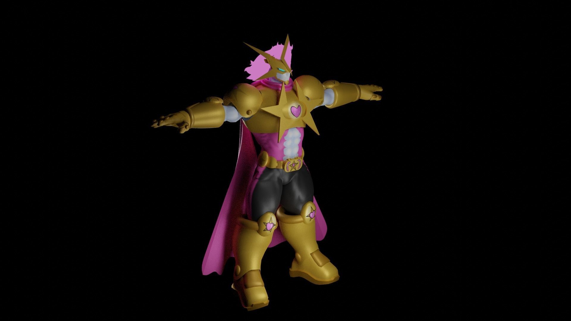 Star Pink Max Low-poly 3D model_3