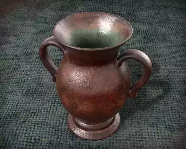 Flowervase bronze vase with handle Free low-poly 3D model