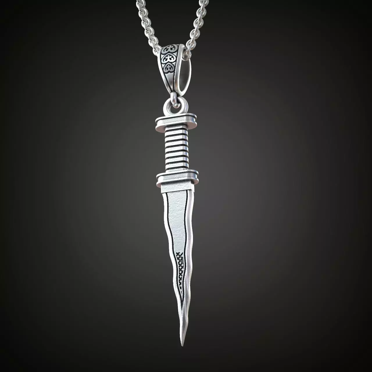 Dagger pendant crooked knife curved blade Rumplestiltskin Free 3D print model