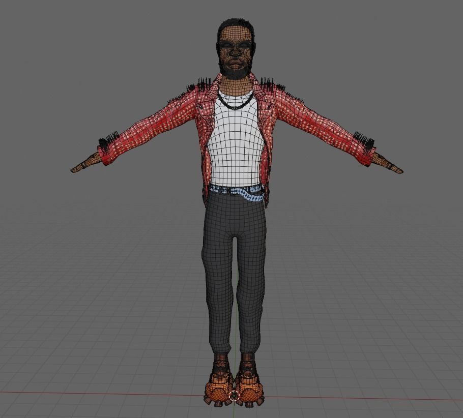 Toony Character of Black Man - Rigged 3D model_7