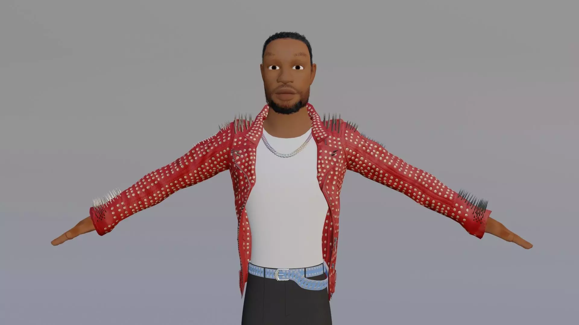 Toony Character of Black Man - Rigged 3D model_0