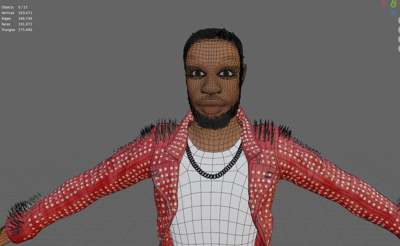 Toony Character of Black Man - Rigged 3D model_6