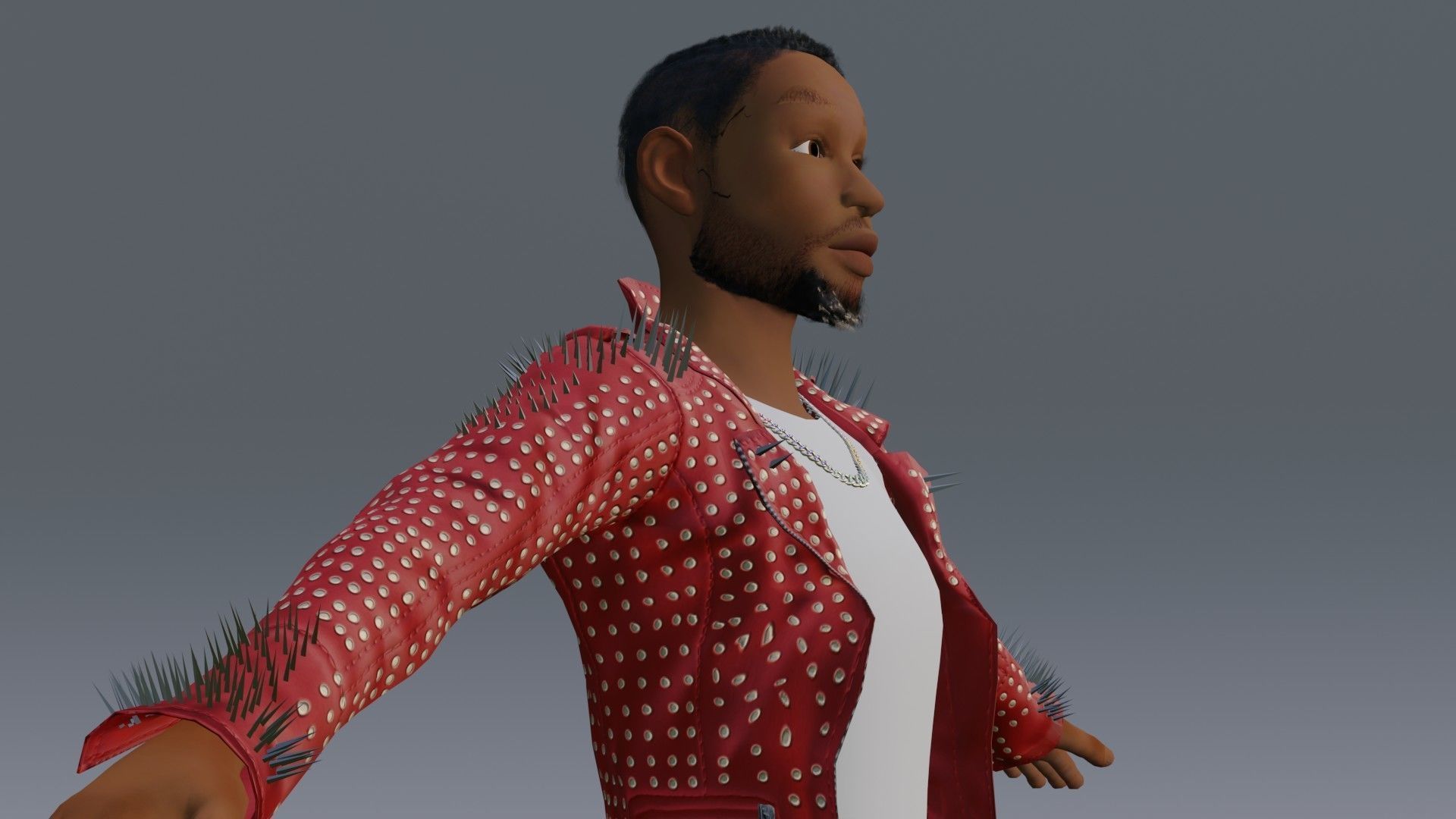 Toony Character of Black Man - Rigged 3D model_4