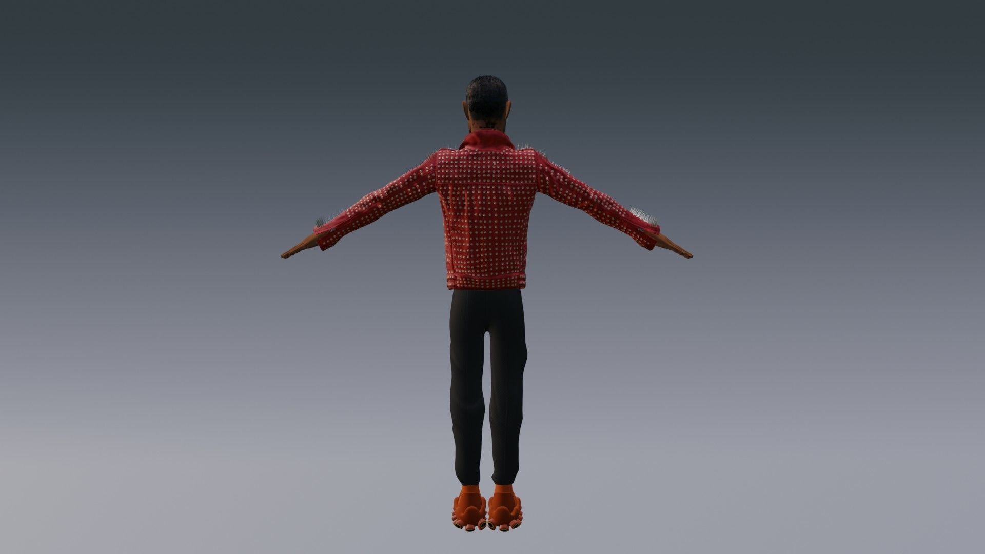 Toony Character of Black Man - Rigged 3D model_3