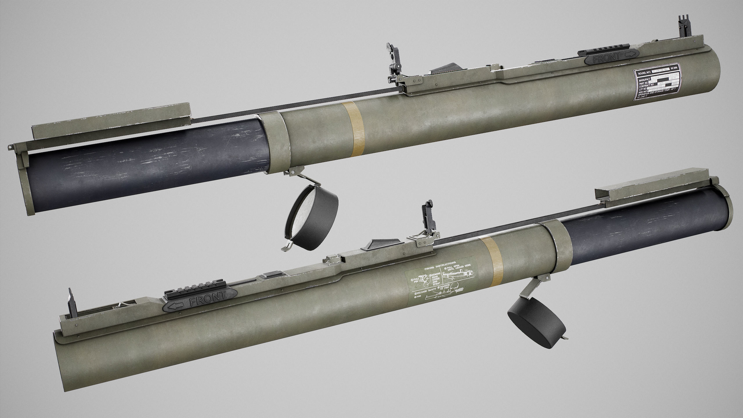 PBR M72A7 LAW Low-poly 3D model_2