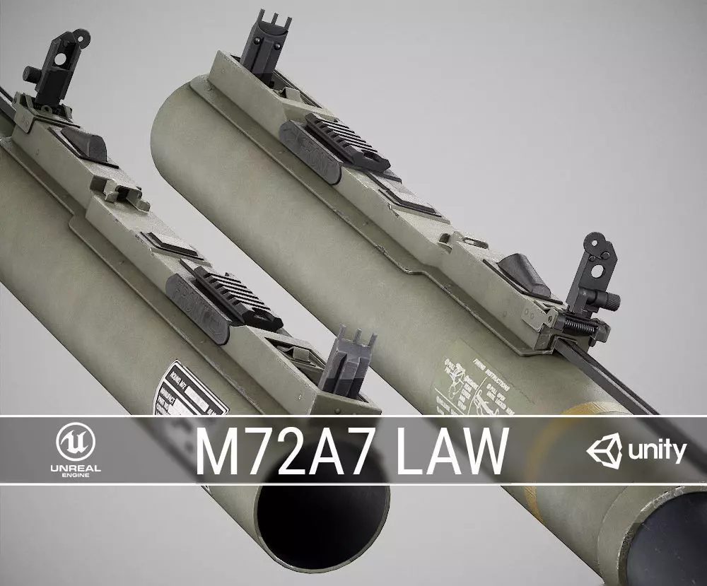 PBR M72A7 LAW Low-poly 3D model_0