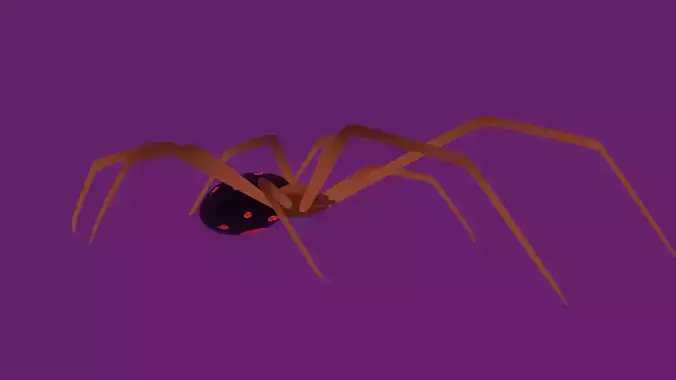 Red Widow Spider Low-poly 3D model
