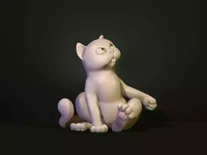 figurine of a fanny cat 3D print model