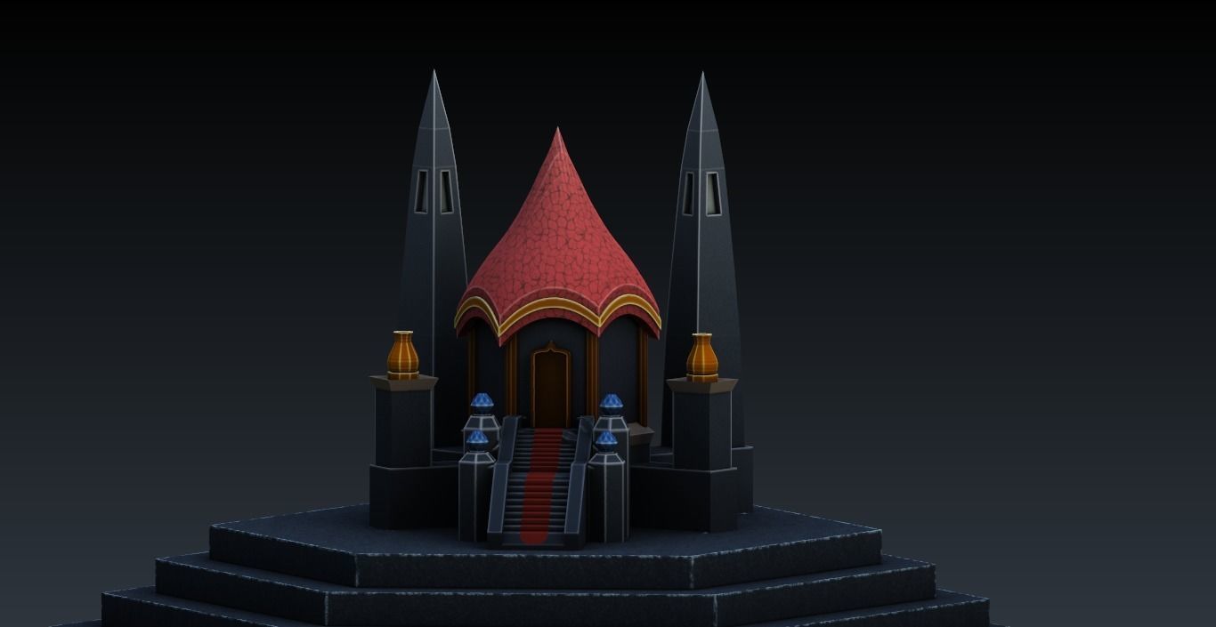 low poly building model castle Low-poly 3D model_6