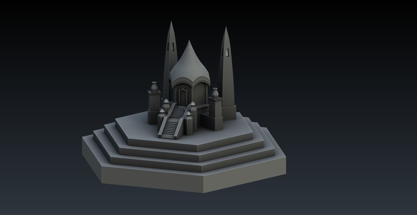 low poly building model castle Low-poly 3D model_4