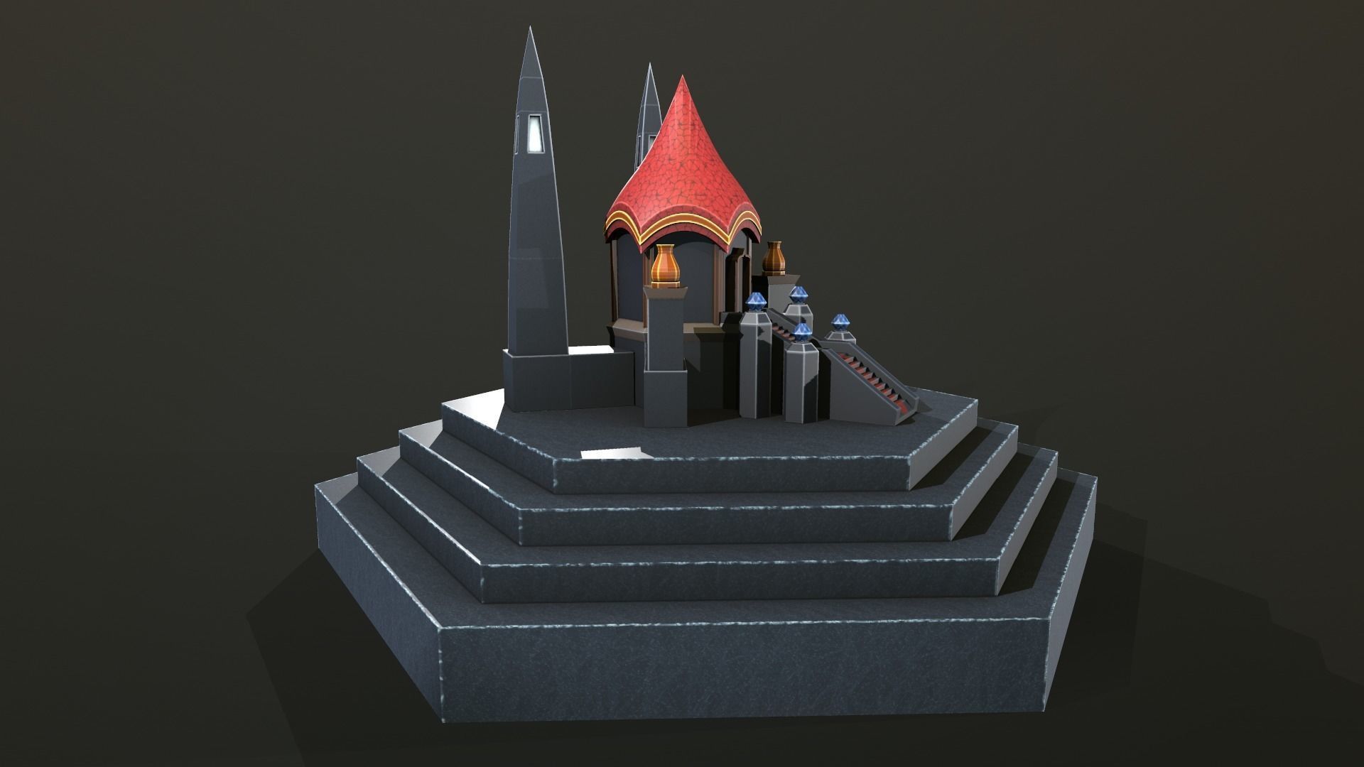 low poly building model castle Low-poly 3D model_9