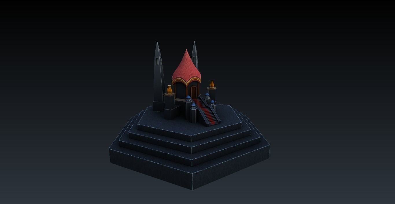 low poly building model castle Low-poly 3D model_7