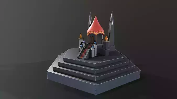 low poly building model castle
