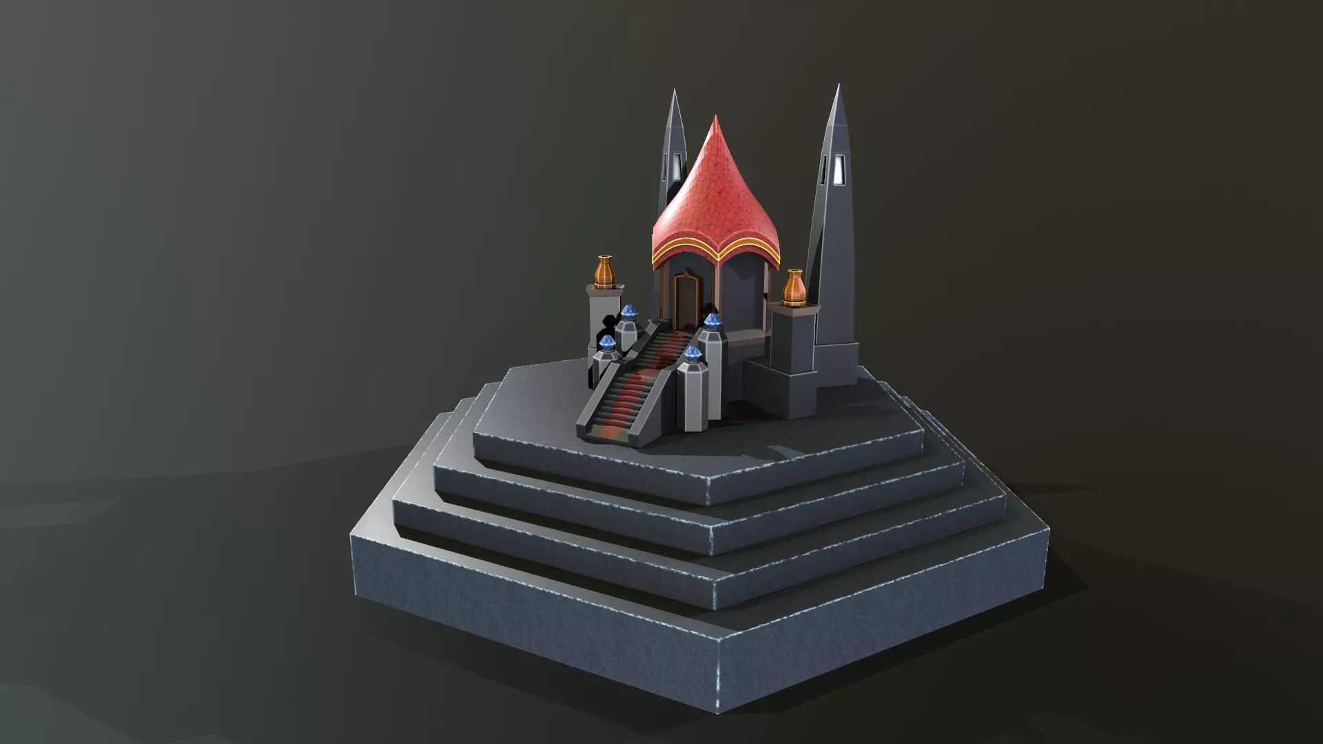low poly building model castle Low-poly 3D model_0