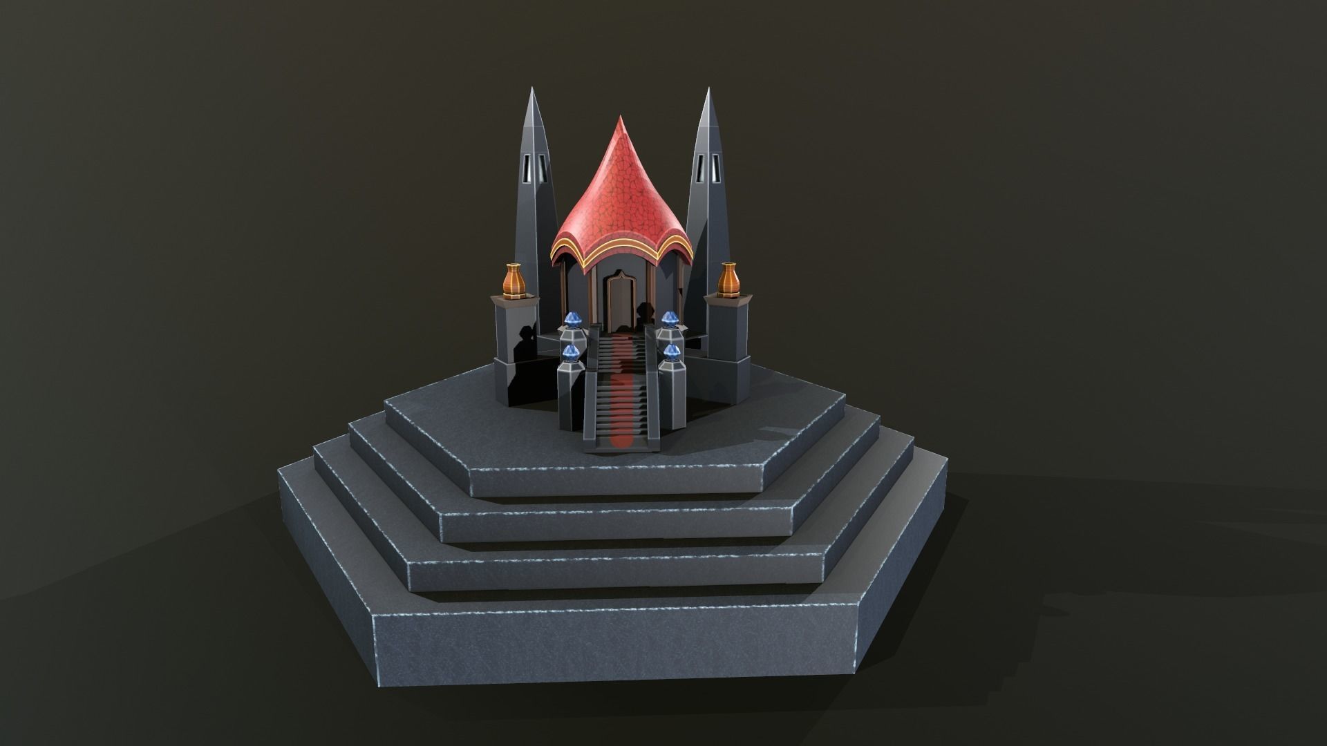 low poly building model castle Low-poly 3D model_8