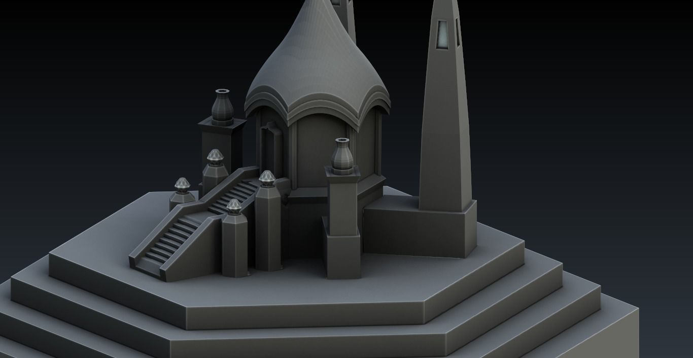 low poly building model castle Low-poly 3D model_5