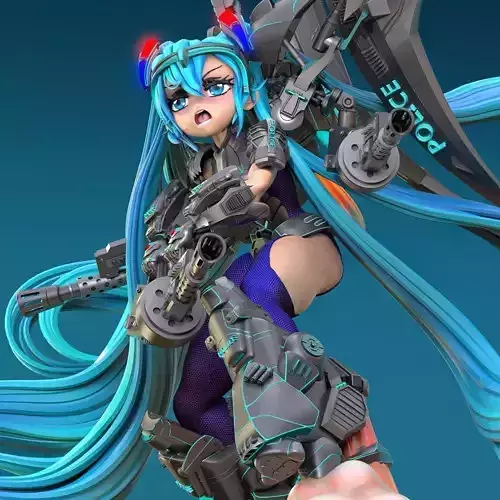 police Miku 3D print model
