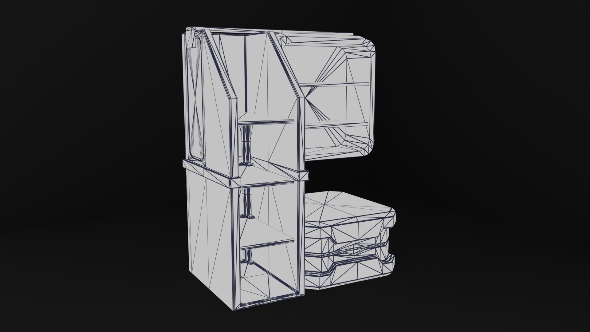 Sci-fi Cupboard - Space Station Prop Low-poly 3D model_5